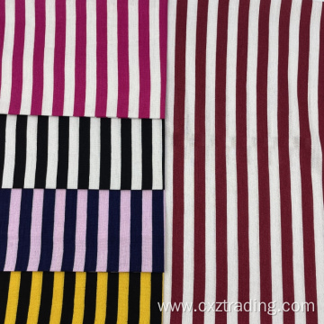 32S Striped Pattern Printed 100% Rayon Fabric